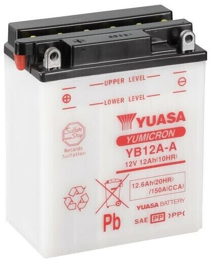 Exide YB12A-A Bike Motorradbatterie 12V 12Ah 165A DIN 51211