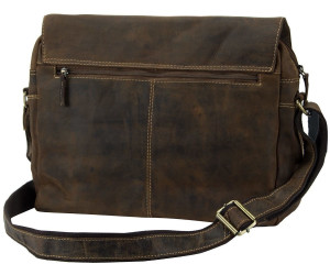 Greenburry Umhängetasche Leder sattel-braun Messenger Bag Vintage Tasche 