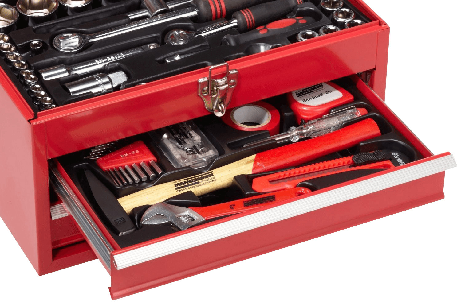 Dreiteiliger Werkzeugkasten mit Werkzeugen BRÜDER MANNESMANN, 155-tlg  139,00€