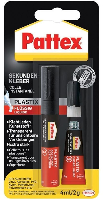 Pattex Plastik flüssig 4 ml + 2 g ab 4,59 € (Februar 2024 Preise