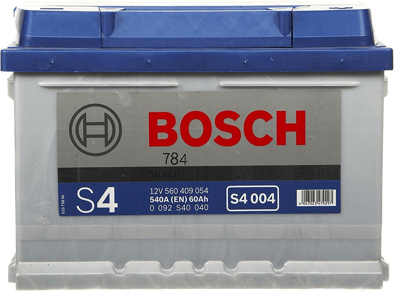 Batería Coche Bosch 60Ah 540A EN S4004 +Dcha