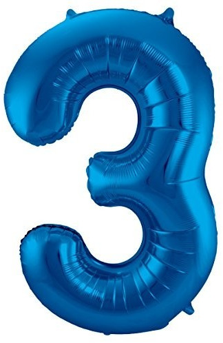 Folat foil balloon number 3 86 cm blue (63143)