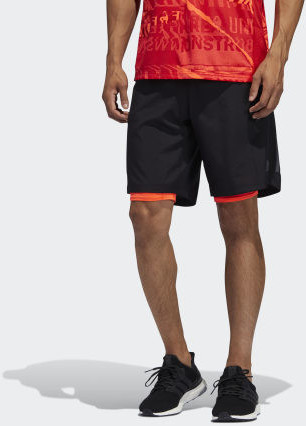 Adidas Own the Run Two-in-One Shorts black / solar red Men (FL3958)