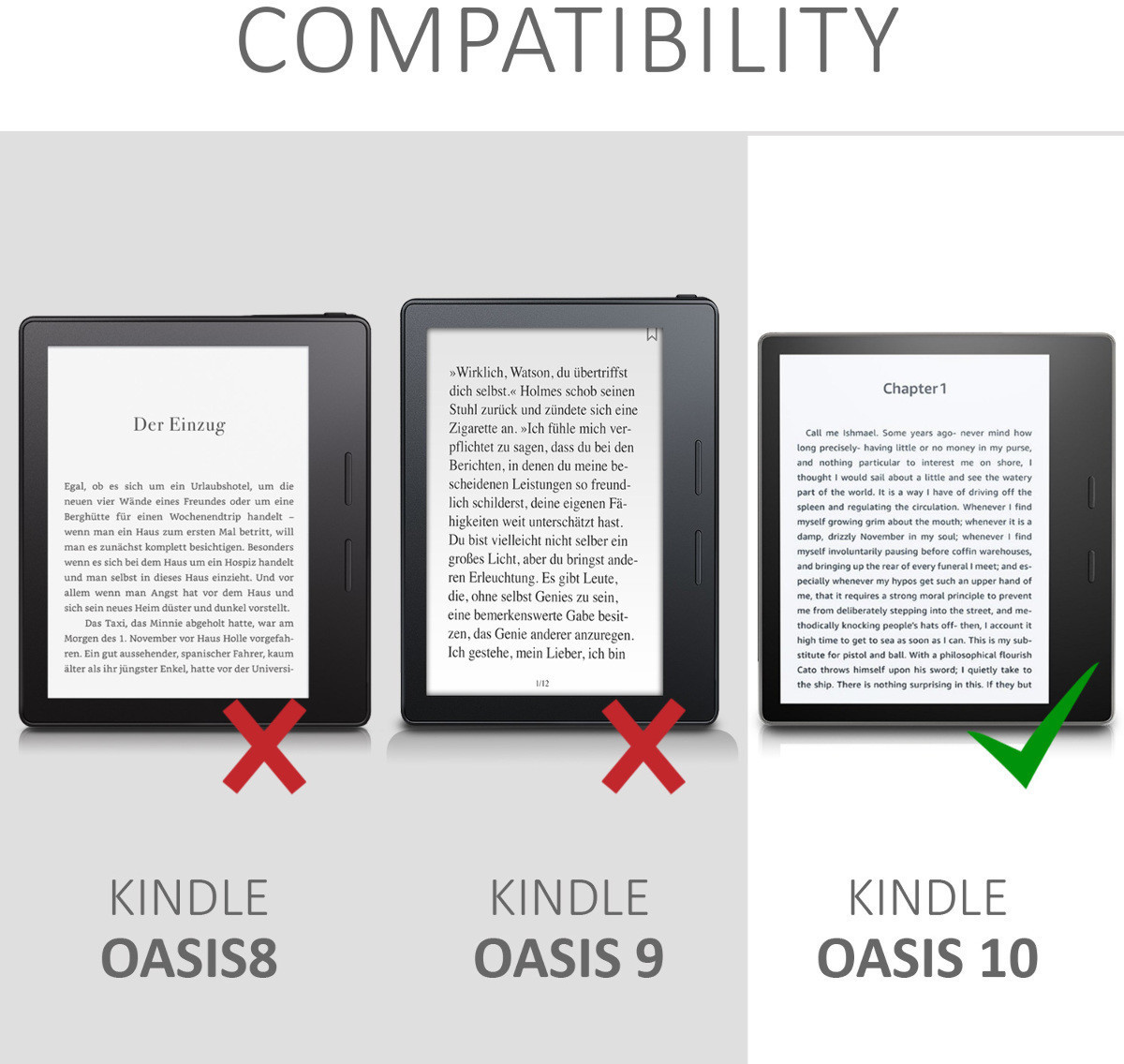 Housse kwmobile pour  Kindle Oasis 10. Generation - Housse