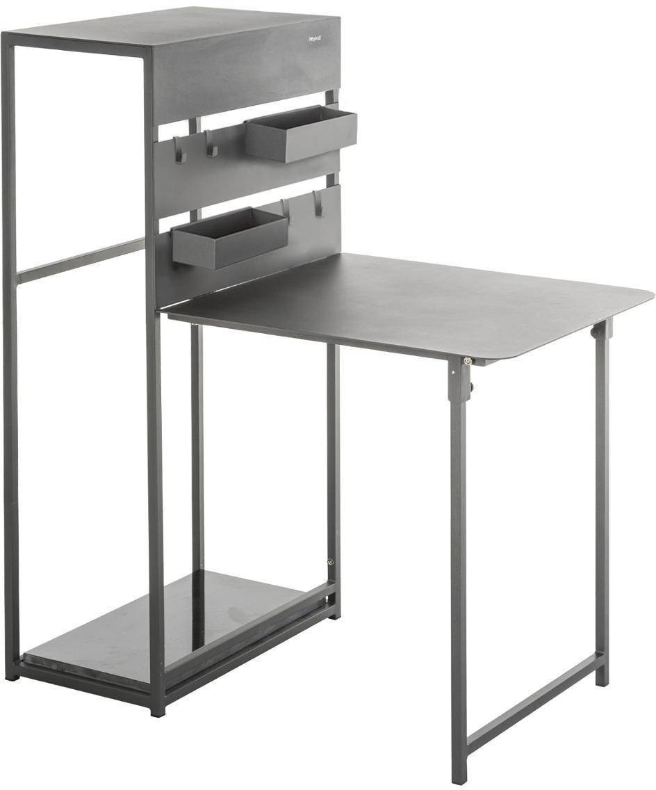Hespéride Table de balcon repliable Fira 3 places graphite