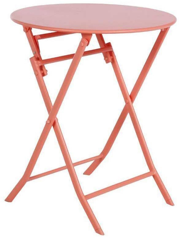 Hespéride Table de jardin pliante ronde Greensboro 2 places corail