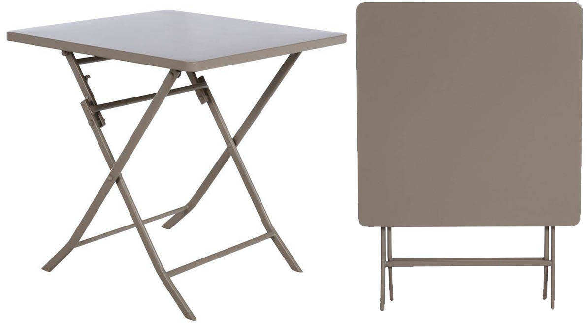 Hespéride Table de jardin pliante carrée Greensboro 2 places taupe