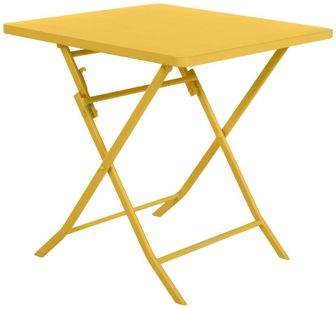 Hespéride Table de jardin pliante carrée Greensboro 2 places moutarde