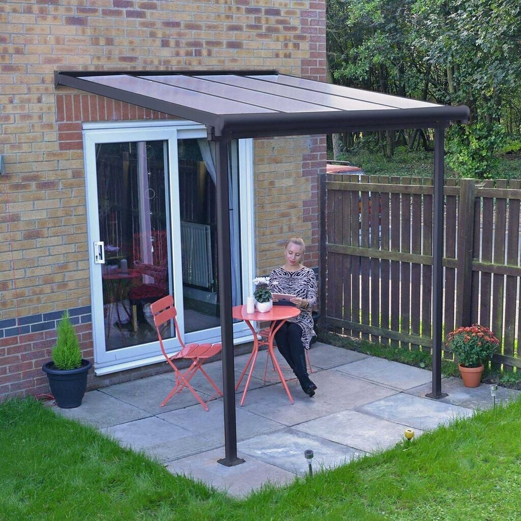 Pergola Canopia By Palram Sierra 230x230 Cm | Tettoia In Alluminio E Policarbonato | Colore Grigio | Resistente A Neve E UV | Facile Montaggio