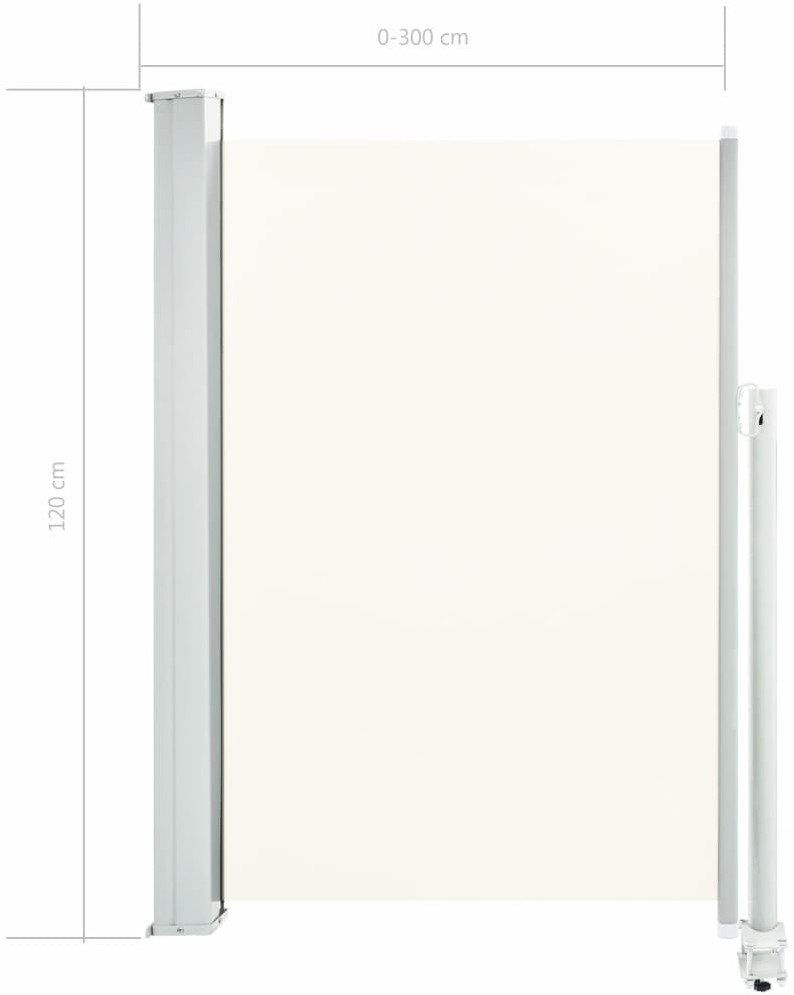 VidaXL Side Awning 120x300cm Cream