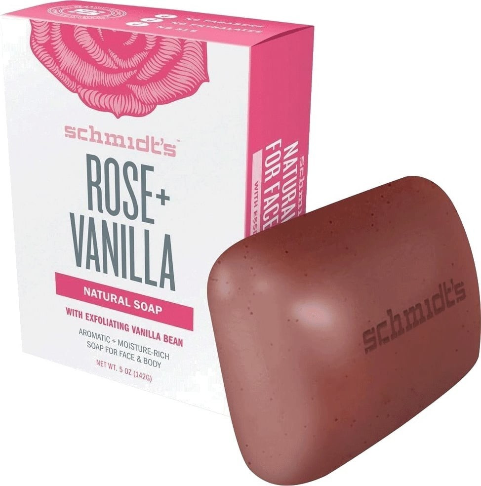Schmidt's Rose + Vanilla natürliche feste Seife (142g)