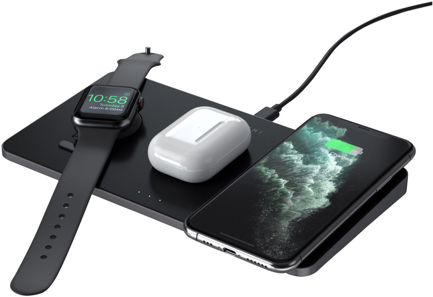 Satechi trio wireless charging pad black clearance