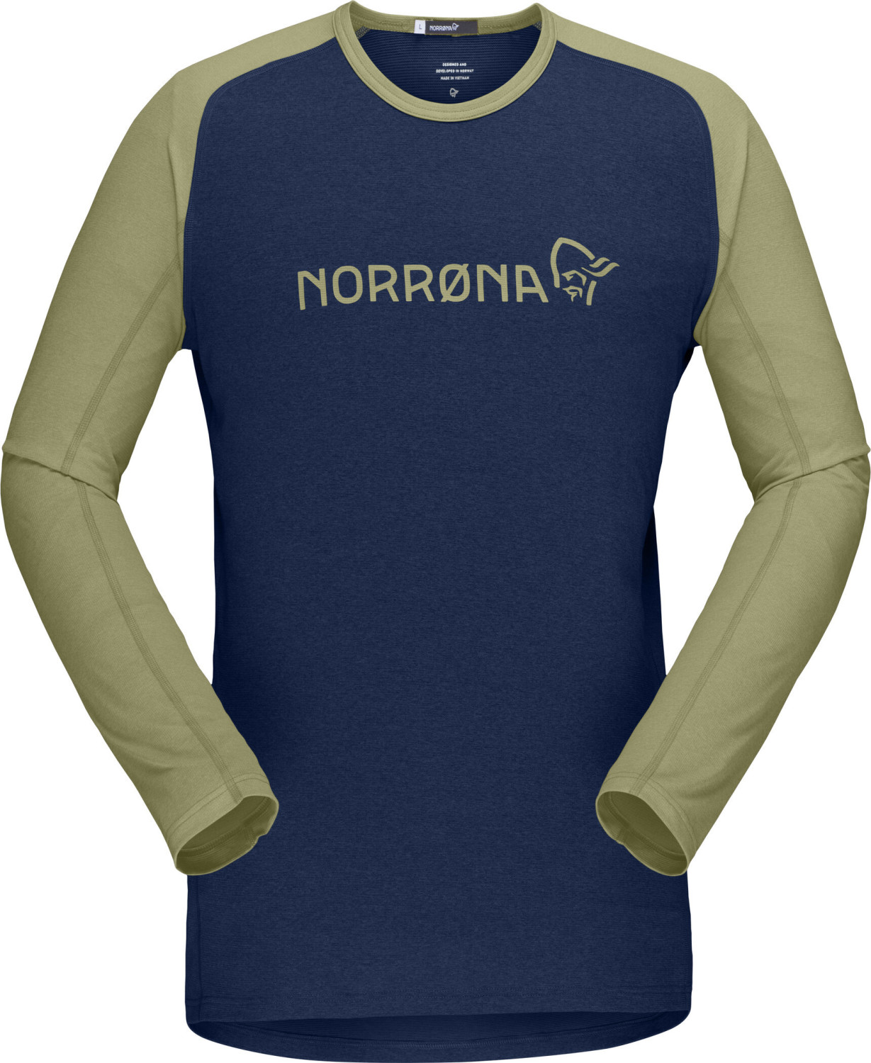 Norrøna Norrona Fjora Equaliser Lightweight Long Sleeveen Indigo Night/Olive Drab