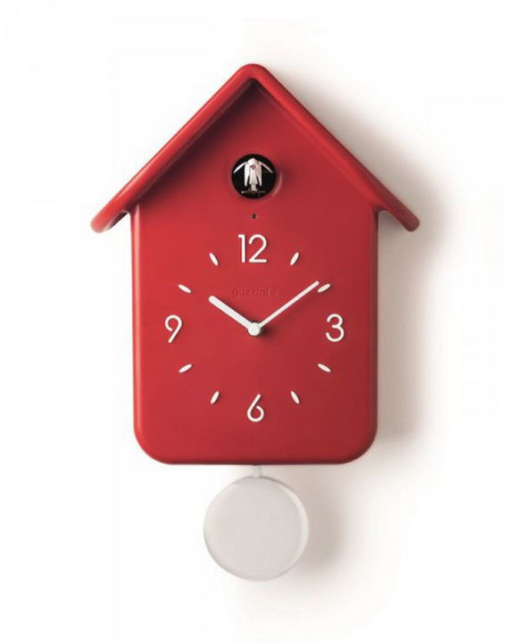 Guzzini Horloge coucou à pendule rouge