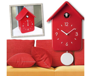 Fisura - Olijfgroene koekoeksklok met beige wijzerplaat. Originele ABS-wandklok. Decoratief idee om cadeau te geven. 3 AA-batterijen niet inbegrepen. Afmetingen: 21,5 x 8 x 41,5 cm