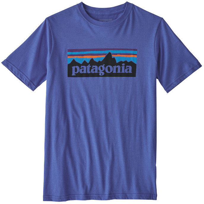 Patagonia Boys P-6 Logo Organic T-Shirt imperial blue
