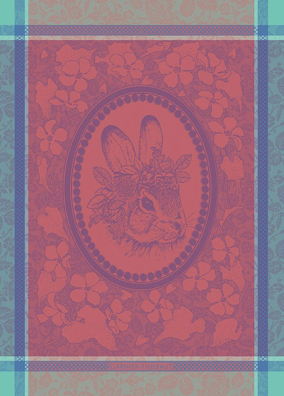 Garnier-Thiebaut Dish Towel Madame Lapin Rose 56 x 77 cm