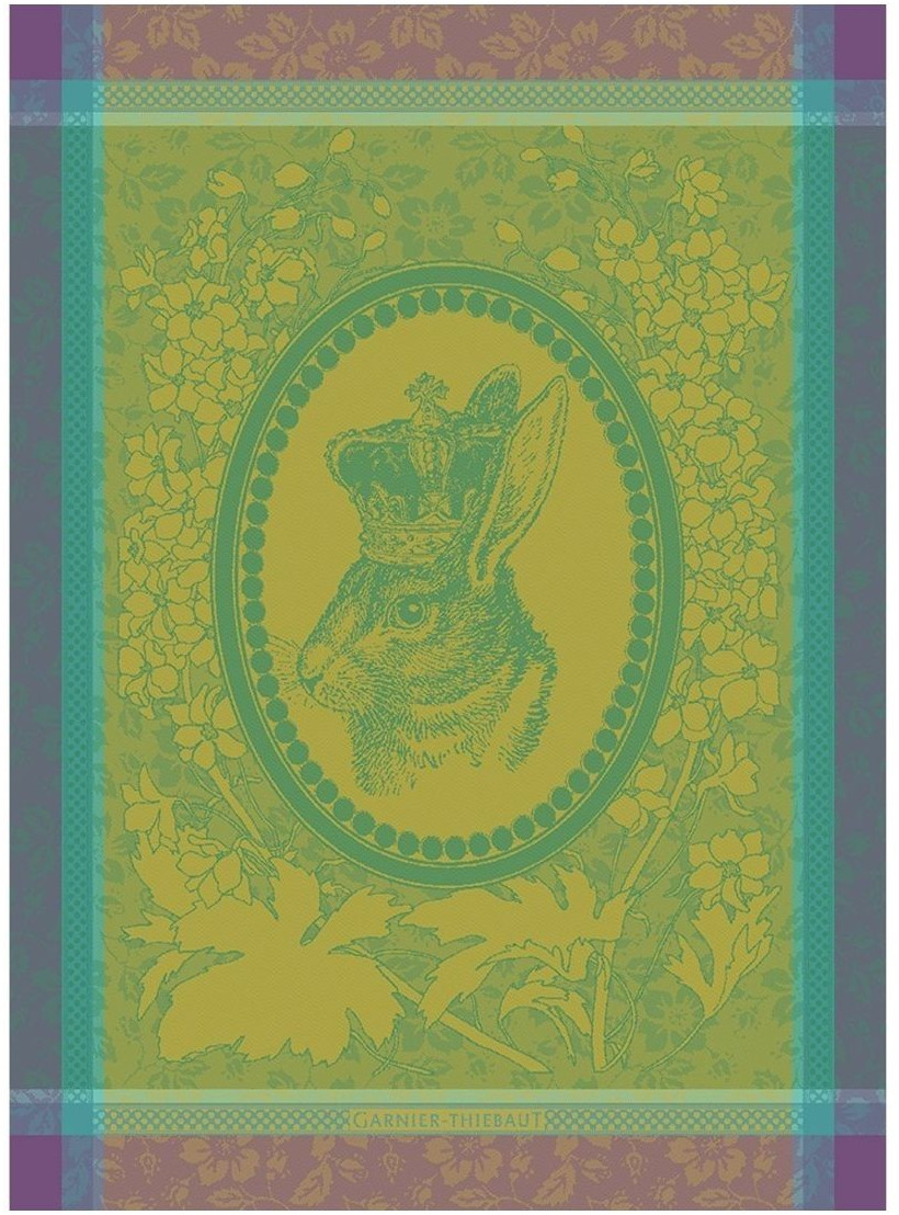 Garnier-Thiebaut Dish Towel Monsieur Lapin Vert 56 x 77 cm