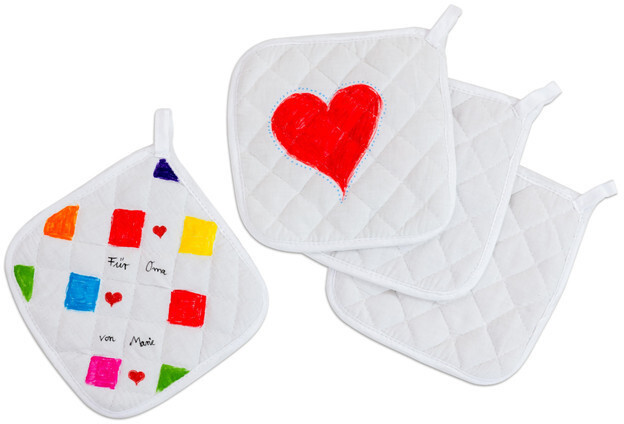 Creativ Company Potholder Set 4 pcs 20 x 20 cm white