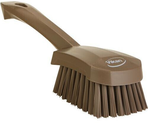 Vikan Hand brush with short handle, hard, 27 cm brown