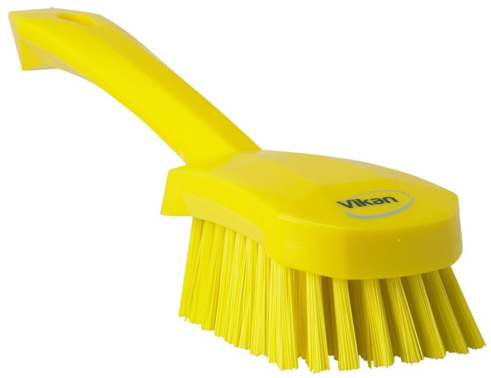 Vikan Hand brush with short handle, hard, 27 cm yellow