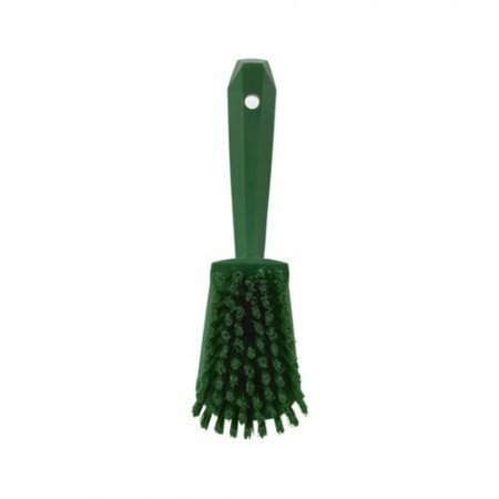 Vikan Hand brush with short handle, hard, 27 cm green
