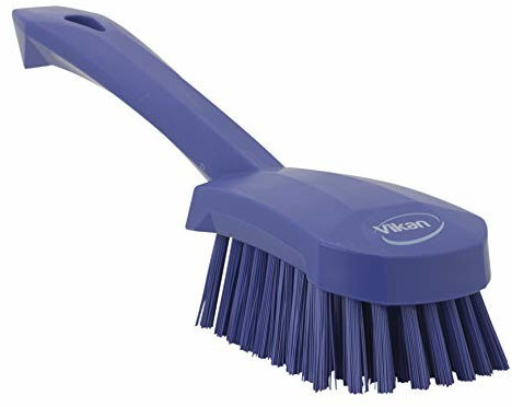 Vikan Hand brush with a short handle, hard, 27 cm purple