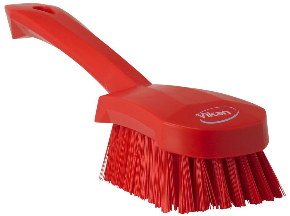 Vikan Hand brush with short handle, hard, 27 cm red