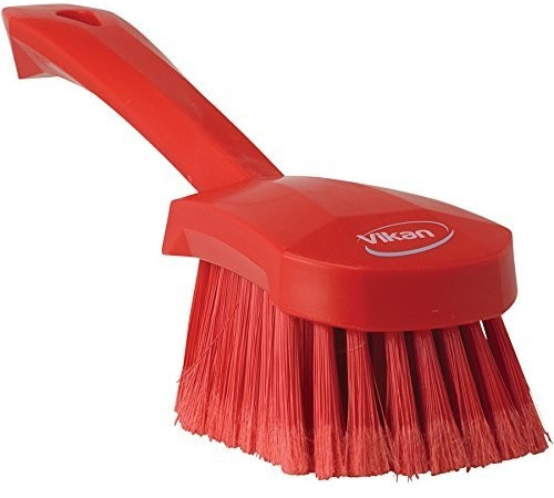Vikan Hand brush with short handle, soft / split, 27 cm red