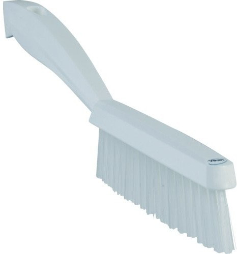 Vikan Narrow hand brush with short handle, extra hard, 30 cm white