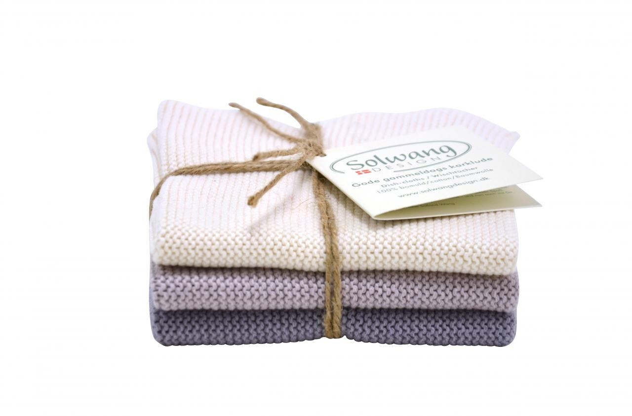 Solwang Mop cloth set of 3 cream dusty pink