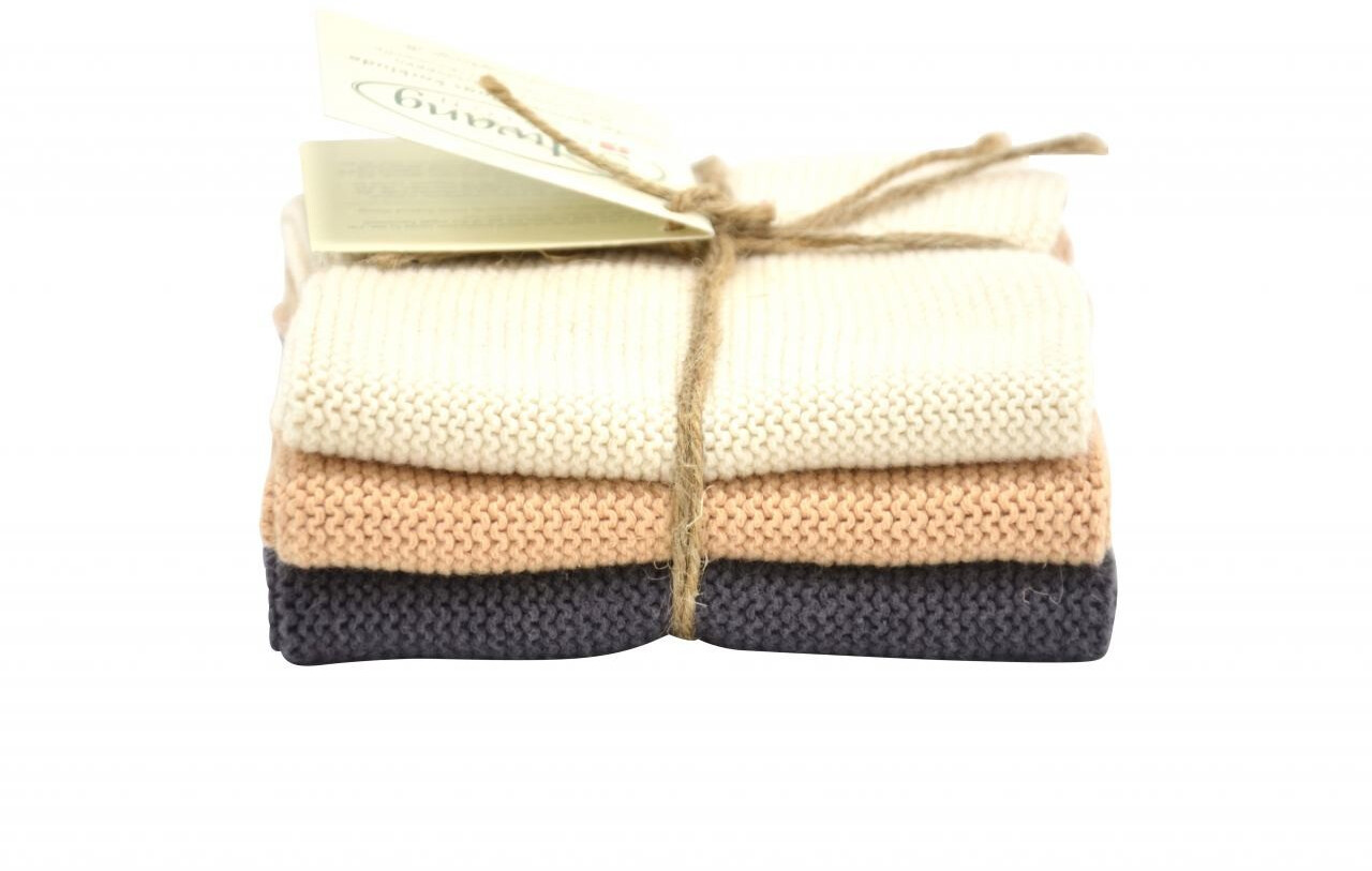 Solwang Mop cloth set of 3 cream nougat warm gray