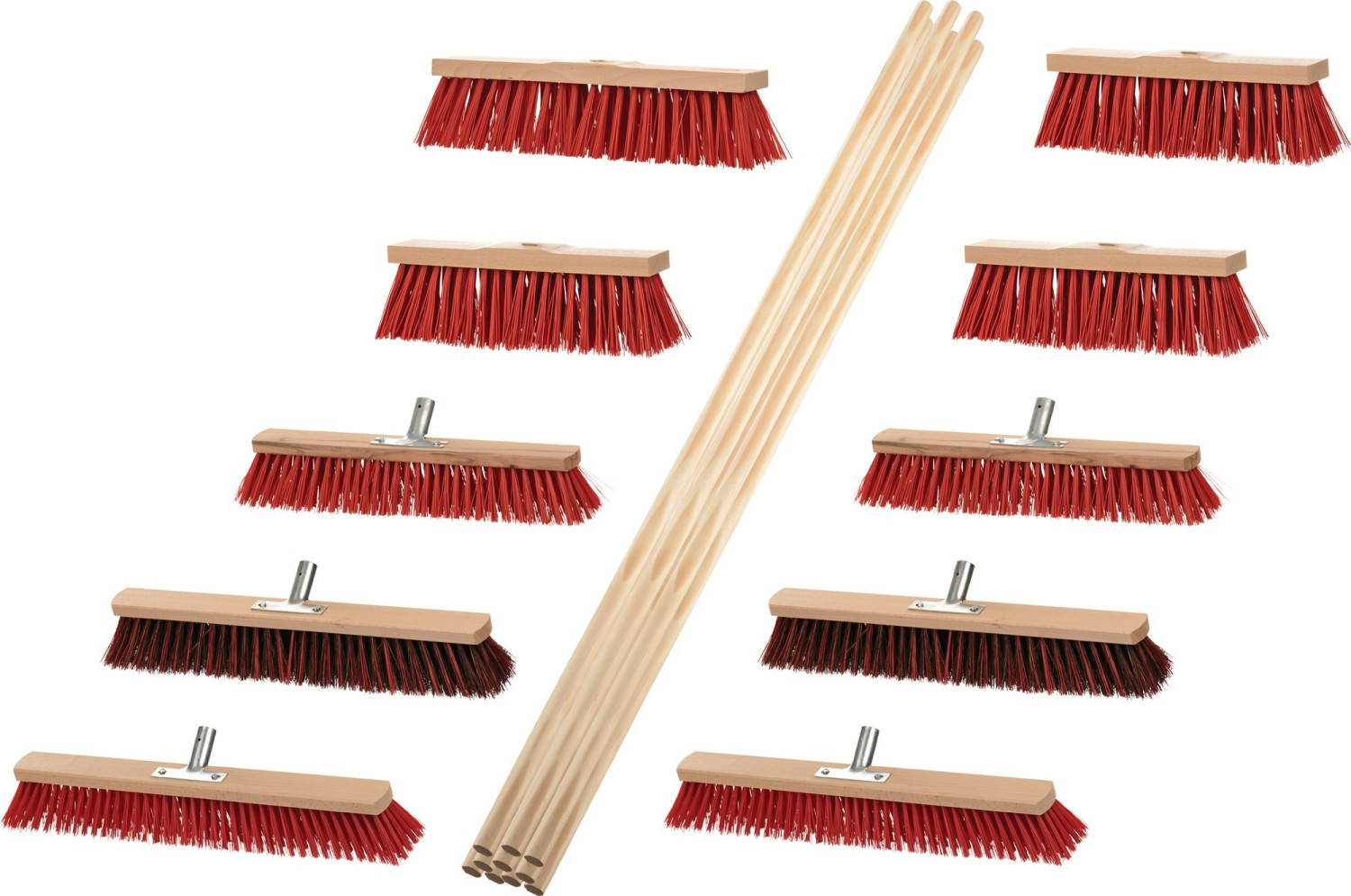 Sorex Outdoor brush set 8Elaston 2Elaston / Arenga with 10 handles L.1400mm L.400 / 500 / 600mm