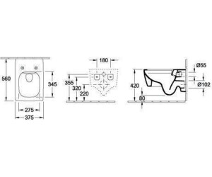 Villeroy & Boch Memento 2.0 37,5 x 56 cm graphite mit CeramicPlus 