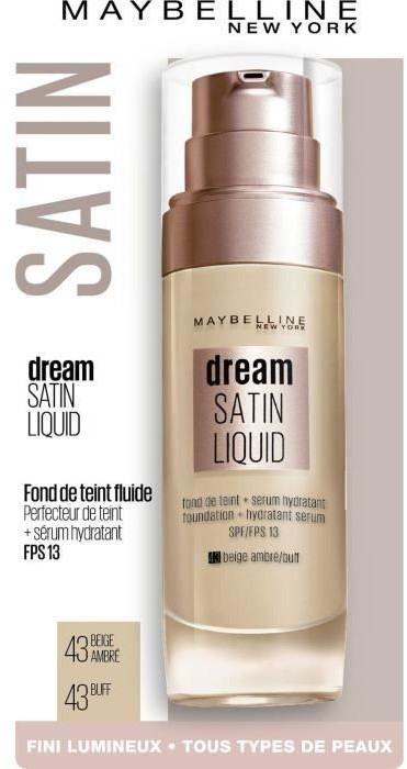 Gemey Maybelline Dream Satin Liquid fond de teint liquide 43 beige ambré (30 ml)
