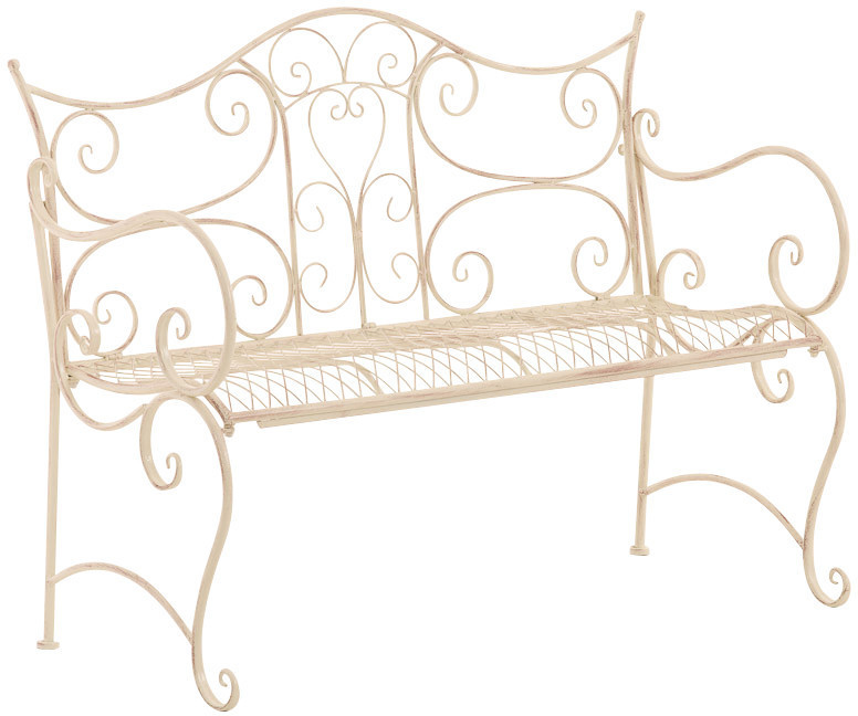 CLP Tara Antique Garden Bench 2 seater cream