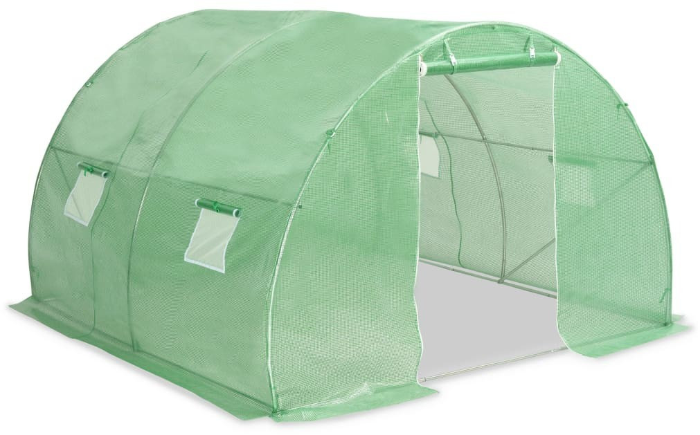 VidaXL Serre avec fondation en acier 9 m² 300 x 300 x 200 cm (45534)