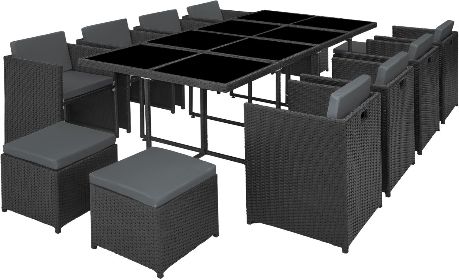 TecTake Nouvelle Orléans Salon de jardin 12 places avec housses (403089)