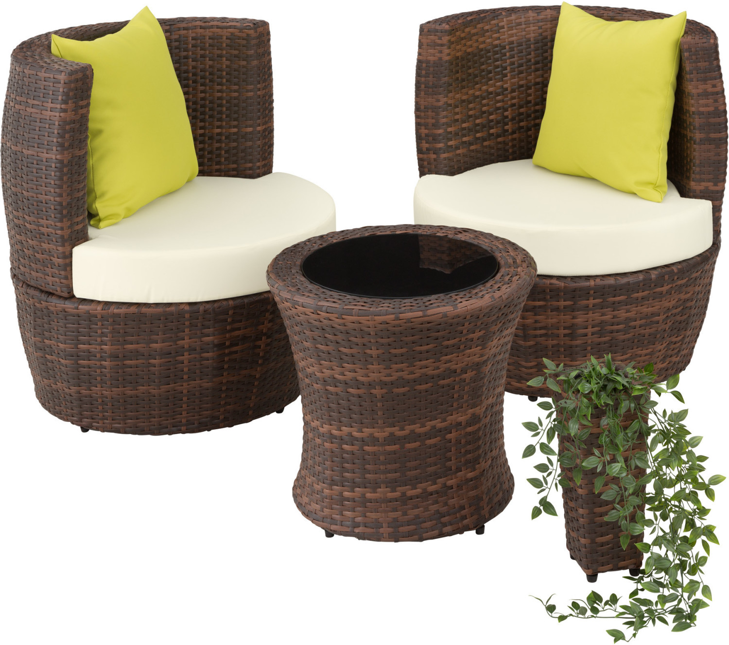 TecTake Ensemble de jardin Nizza marron