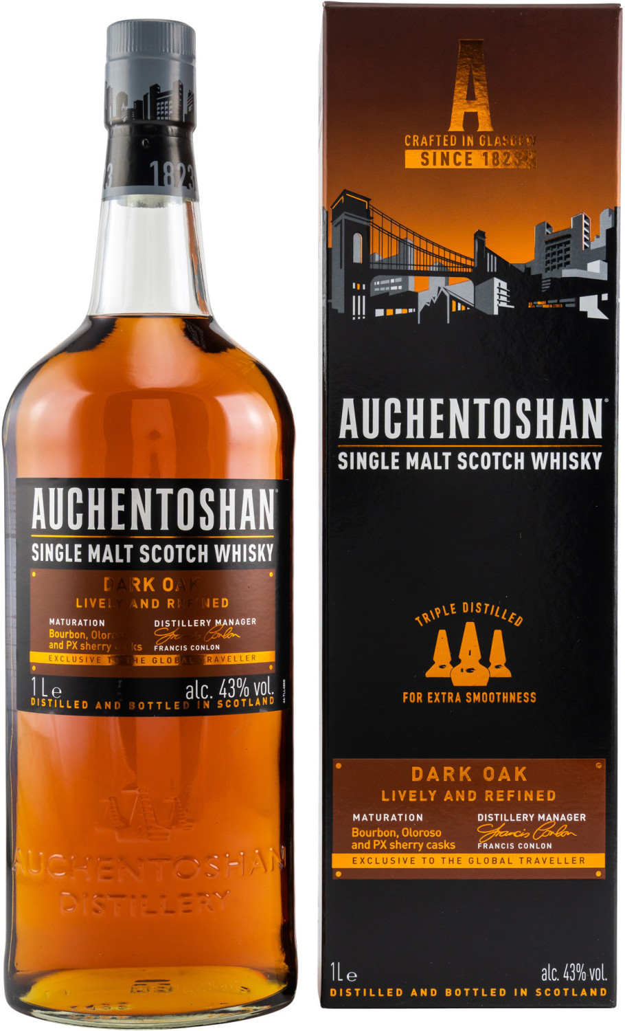 Auchentoshan Dark Oak Single Malt 1,0l 43%