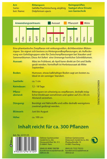 Dehner Dehner Rittersporn Gefüllte Prachtmischung, Bunt - back view