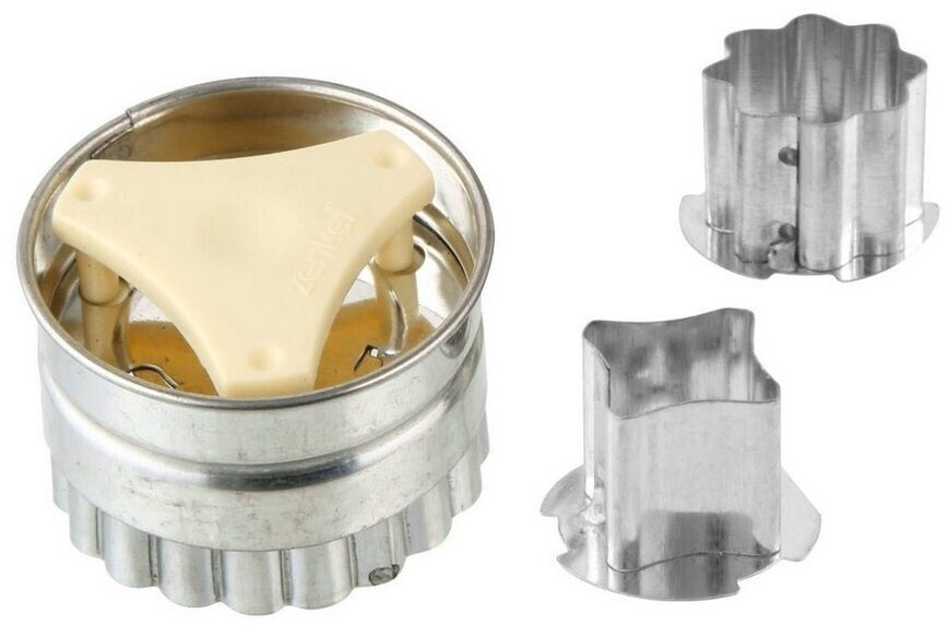 Zenker Patisserie, cookie cutter biscuits, motif Linzer biscuits, quantity: 1 x cookie cutter set, 4 parts, stainless steel, silver, 5.5 cm
