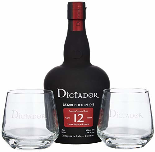 Dictador Aged 12 Years 0,7l (40%) Gift set with 2 glasses
