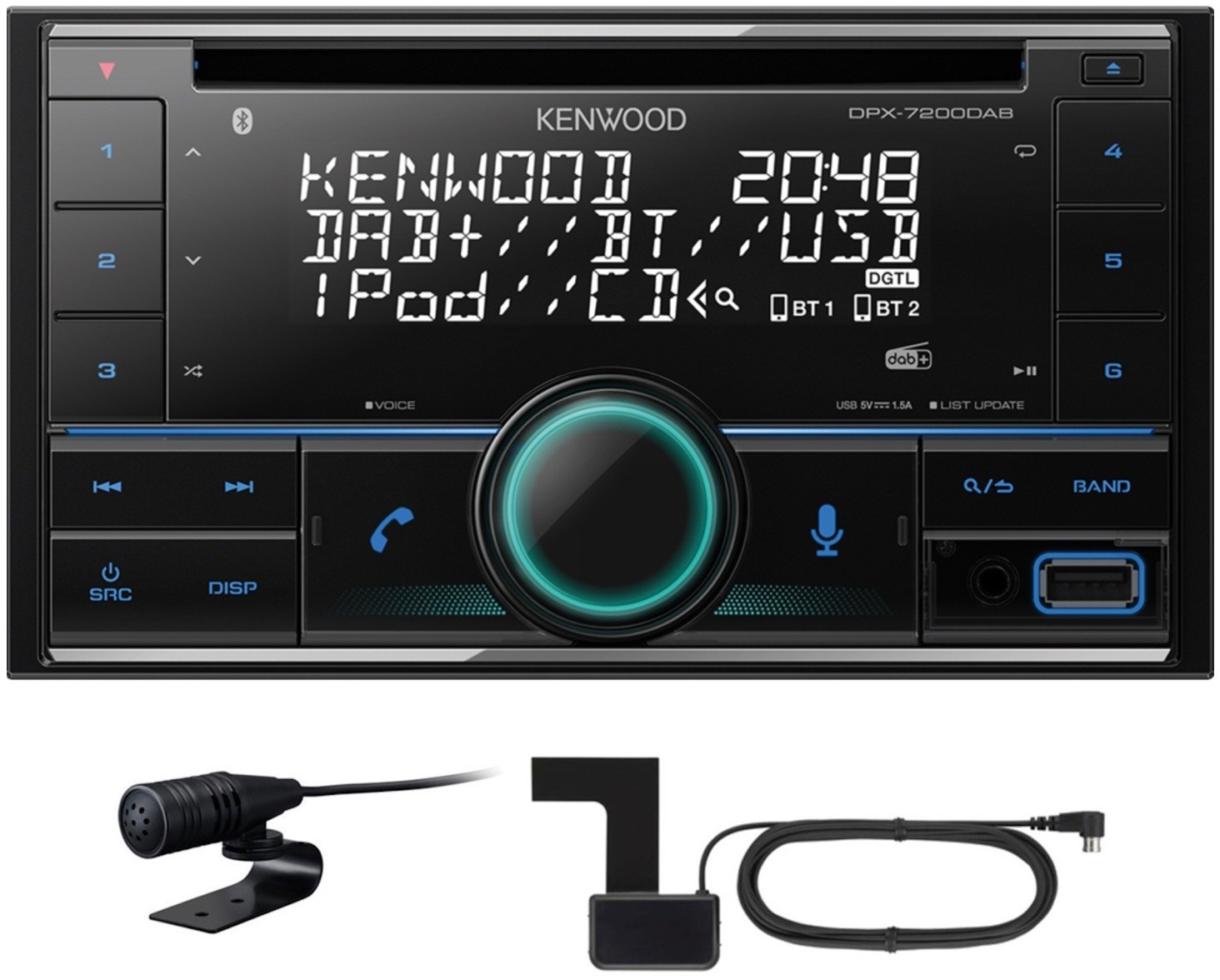 Kenwood Autoradio DPX-7300DAB 2-DIN CD/USB-Receiver mit Bluetooth, Di,  169,00 €