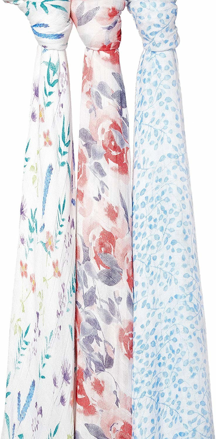 aden + anais Silky Soft Swaddles (3 Pack) Watercolour Garden