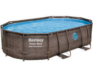 bestway power steel vista oval pool set 488x305x107 rattan 56946 ab 799 95 juni 2021 preise preisvergleich bei idealo de