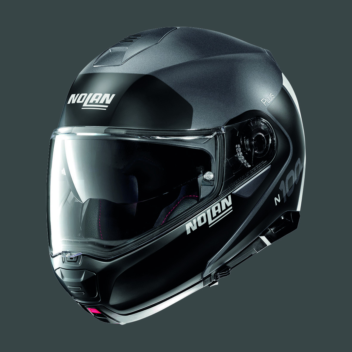 Nolan N100-5 Plus Distinctive N-Com 23 Flat gris foncé