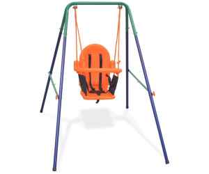 vidaXL Toddler swing set with safety harness orange