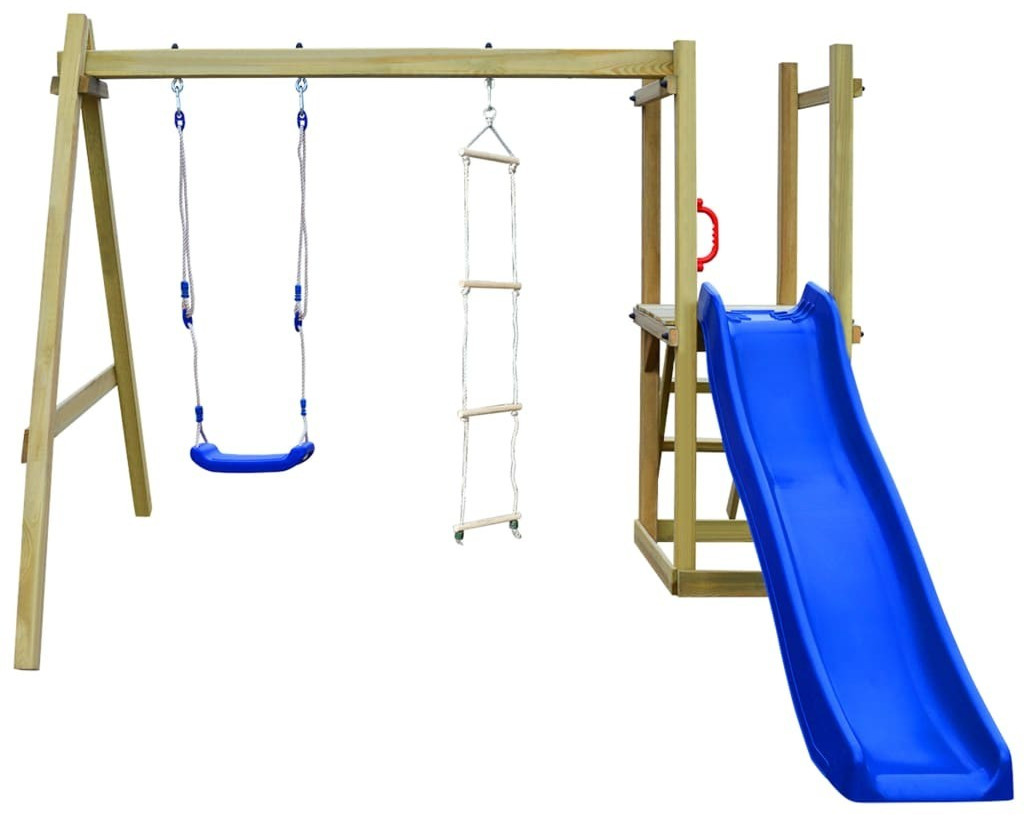 VidaXL Maison et toboggan échelles balançoir 242 x 237 x 175 cm bois FSC