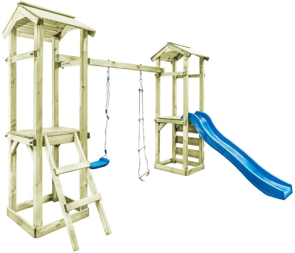 VidaXL Aire de jeu avec échelle, toboggan et balançoire 300 x 197 x 219 cm bois FSC